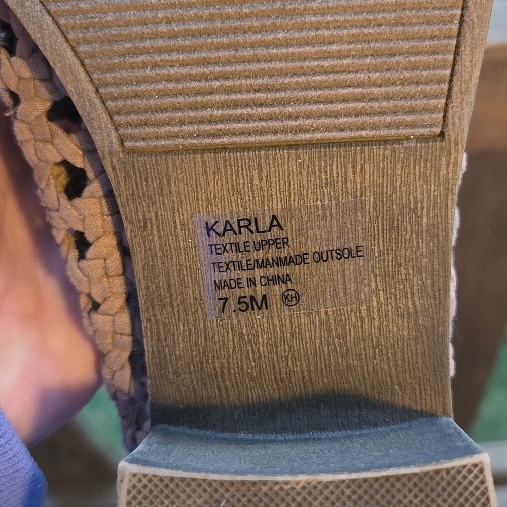 Altar'd State Woven Mules Tan Taupe Karla 7.5 Excellent Preowned Condition - Picture 4 of 6